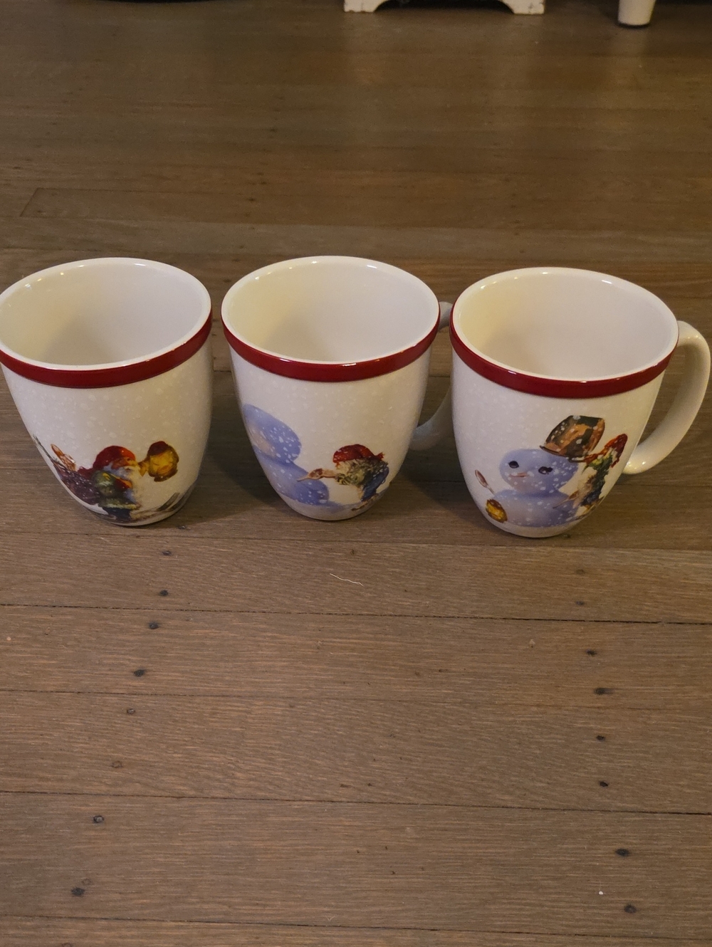 Williams Sonoma Nordic Elf Stoneware Mugs- Set Of 3